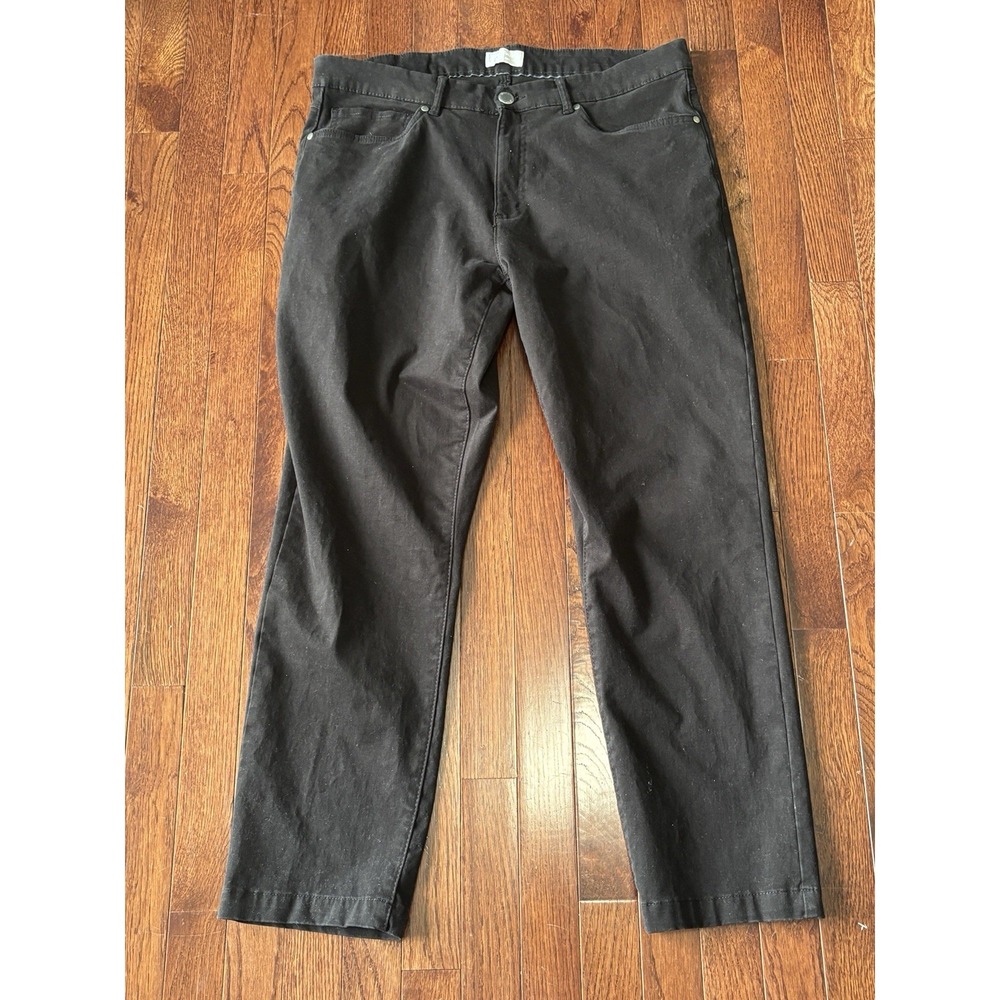 Hickey Freeman Black 5-Pocket Moleskin Pants Cotton Stretch 36x30